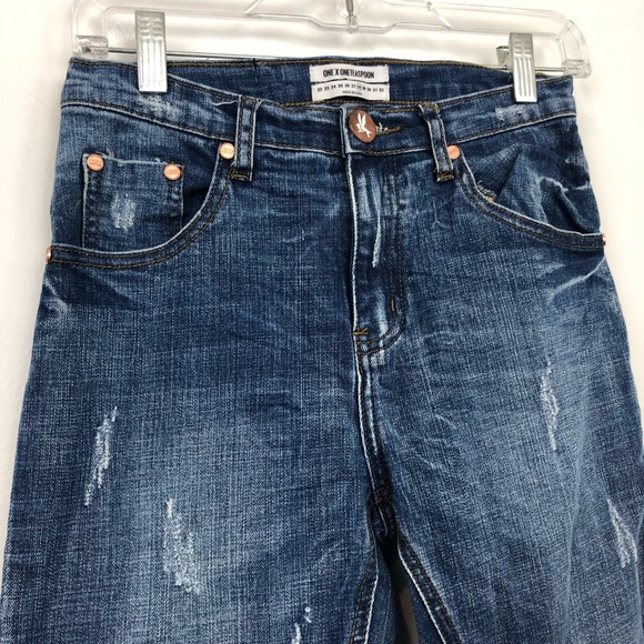 One Teaspoon Scallywags Skinny Jeans Pure Blue - Picture 4 of 8